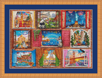 Doors of The World counted cross stitch pattern by Dominic Davison, Licensed by MGL, www.mglart.com