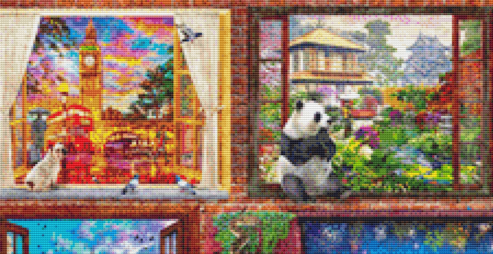 Doors of The World (Max Color) counted cross stitch pattern by Dominic Davison, Licensed by MGL, www.mglart.com