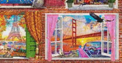 Doors of The World (Max Color) counted cross stitch pattern by Dominic Davison, Licensed by MGL, www.mglart.com