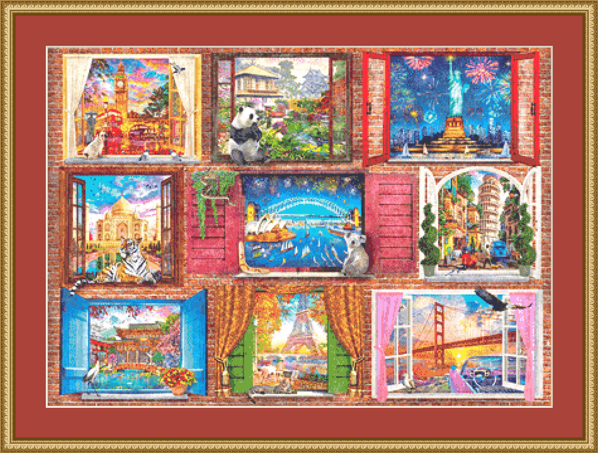 Doors of The World (Max Color) counted cross stitch pattern by Dominic Davison, Licensed by MGL, www.mglart.com