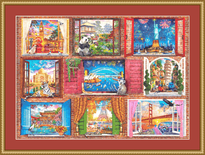 Doors of The World (Max Color) counted cross stitch pattern by Dominic Davison, Licensed by MGL, www.mglart.com