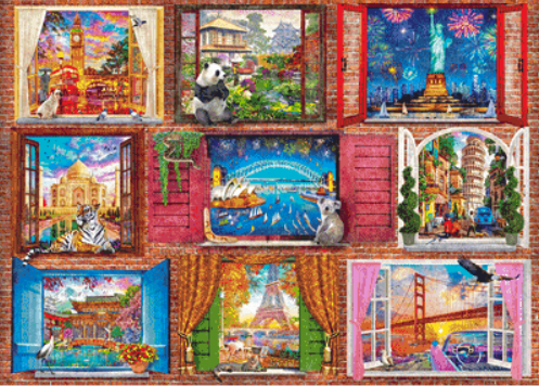 Doors of The World (Max Color) counted cross stitch pattern by Dominic Davison, Licensed by MGL, www.mglart.com