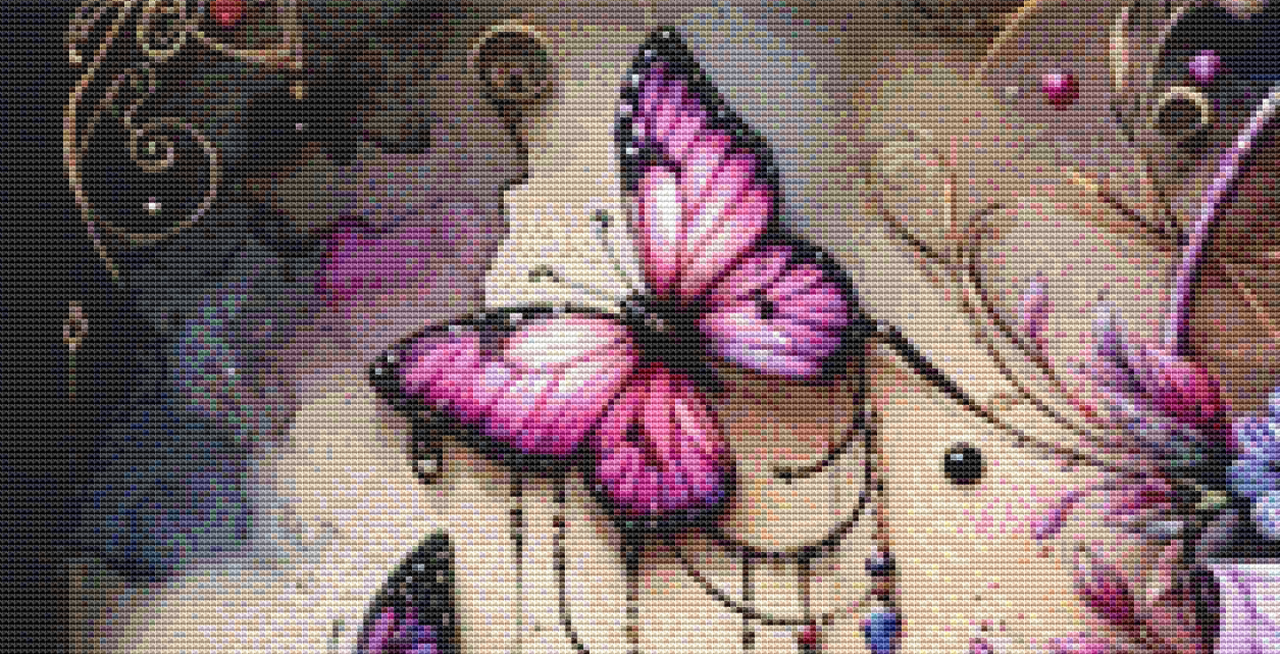 Dream Catcher and Butterflies cross stitch pattern by AI Created Playground/Photoglory127