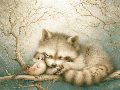 "Dreams Shared on Silent Branches" cross stitch pattern by Bryna T. Art & Design