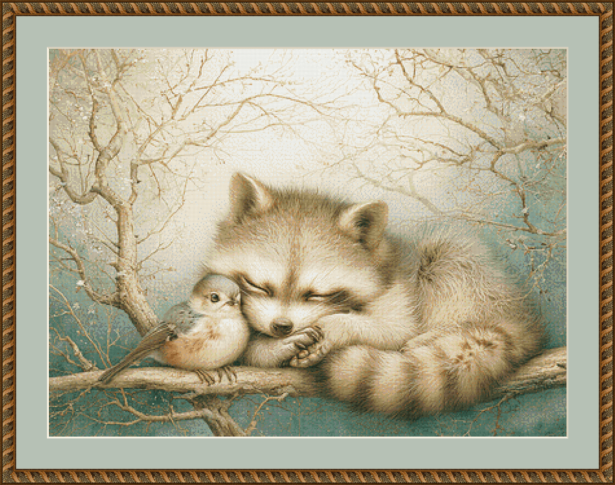 "Dreams Shared on Silent Branches" cross stitch pattern by Bryna T. Art & Design