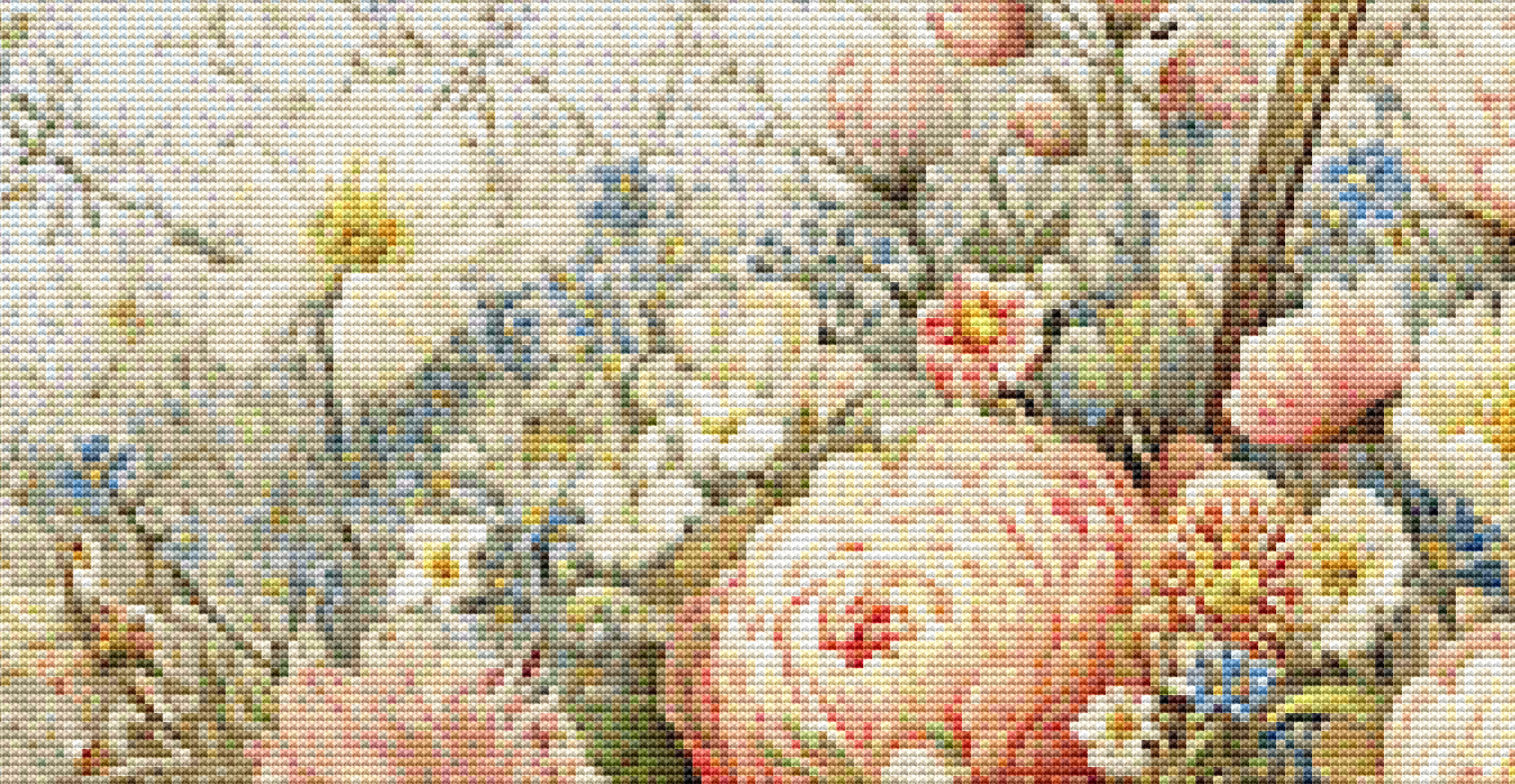 Easter Basket and Eggs cross stitch pattern By Bryna T. Art & Design