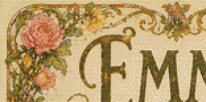 "Emma" cross stitch pattern by The Old Stationery Shop