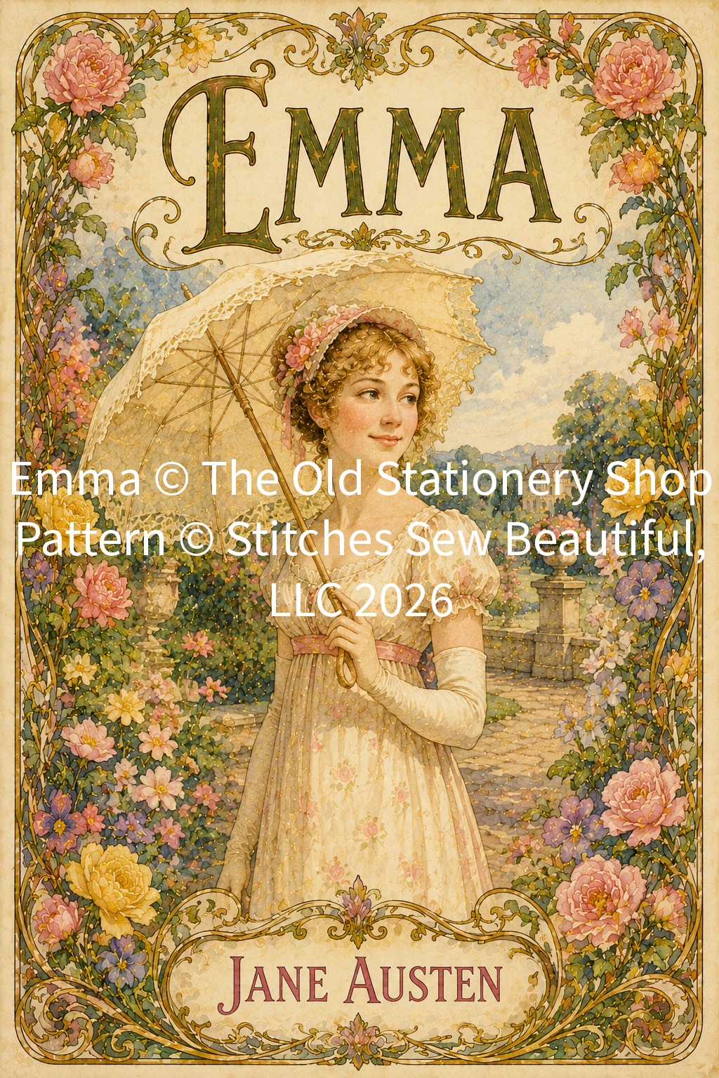 "Emma" cross stitch pattern by The Old Stationery Shop