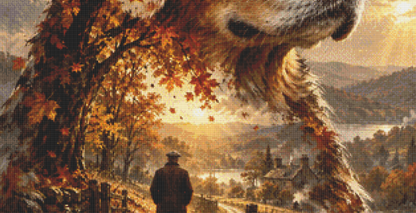 "Eternally Man's Best Friend" cross stitch pattern by Queen Bee Designs