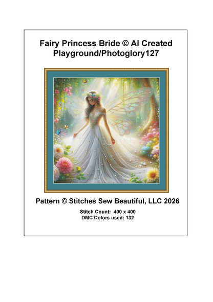 Fairy Princess Bride cross stitch pattern AI Created Playground/Photoglory127