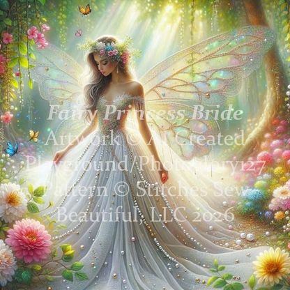 Fairy Princess Bride cross stitch pattern AI Created Playground/Photoglory127
