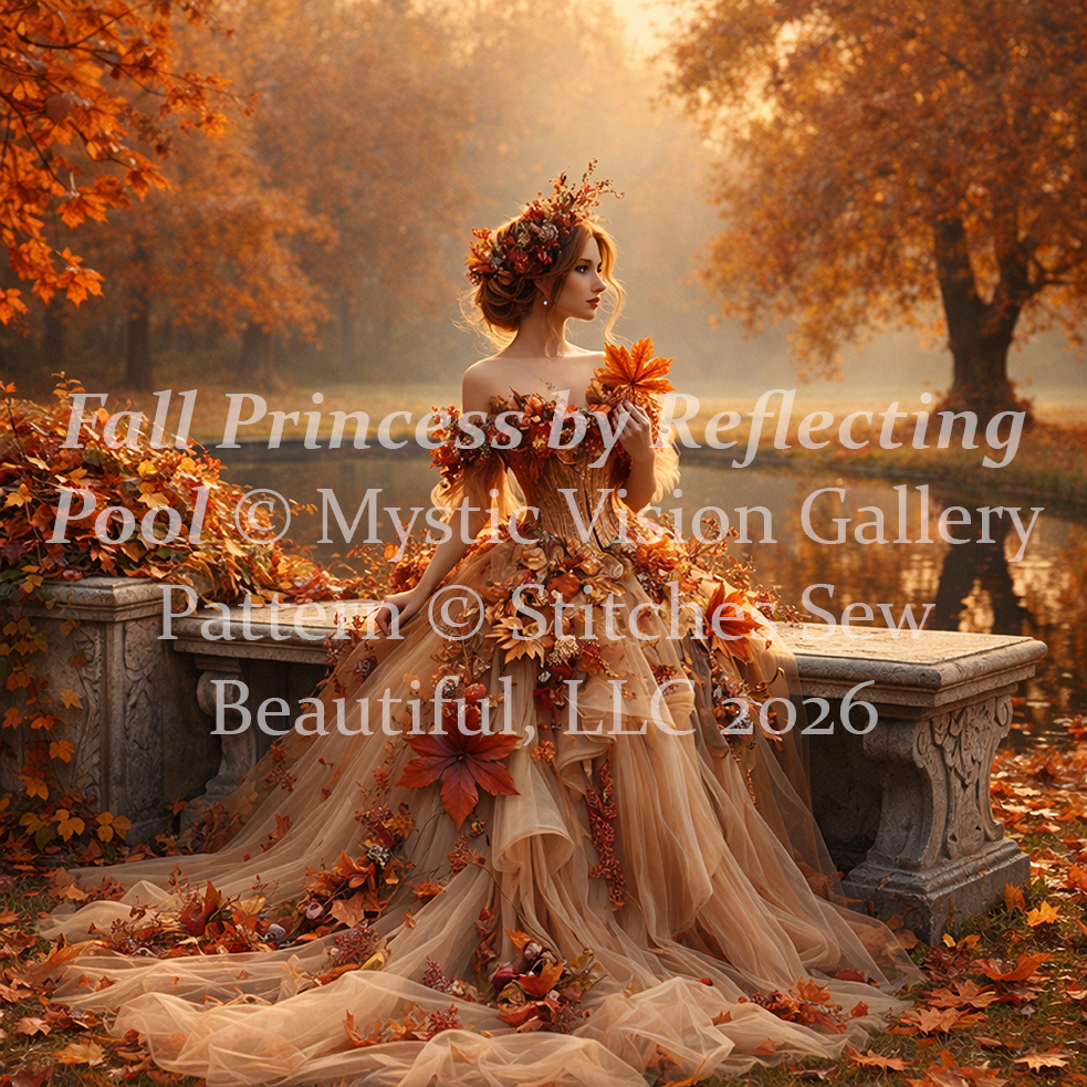 Fall Princess by Reflecting Pool cross stitch pattern by Mystic Vision Gallery