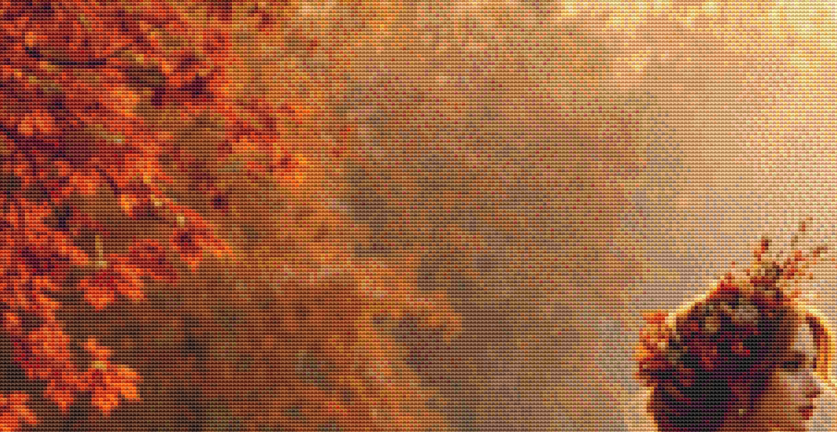 Fall Princess by Reflecting Pool cross stitch pattern by Mystic Vision Gallery