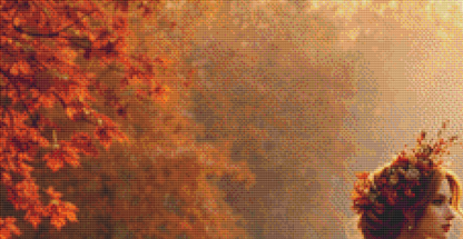 Fall Princess by Reflecting Pool cross stitch pattern by Mystic Vision Gallery