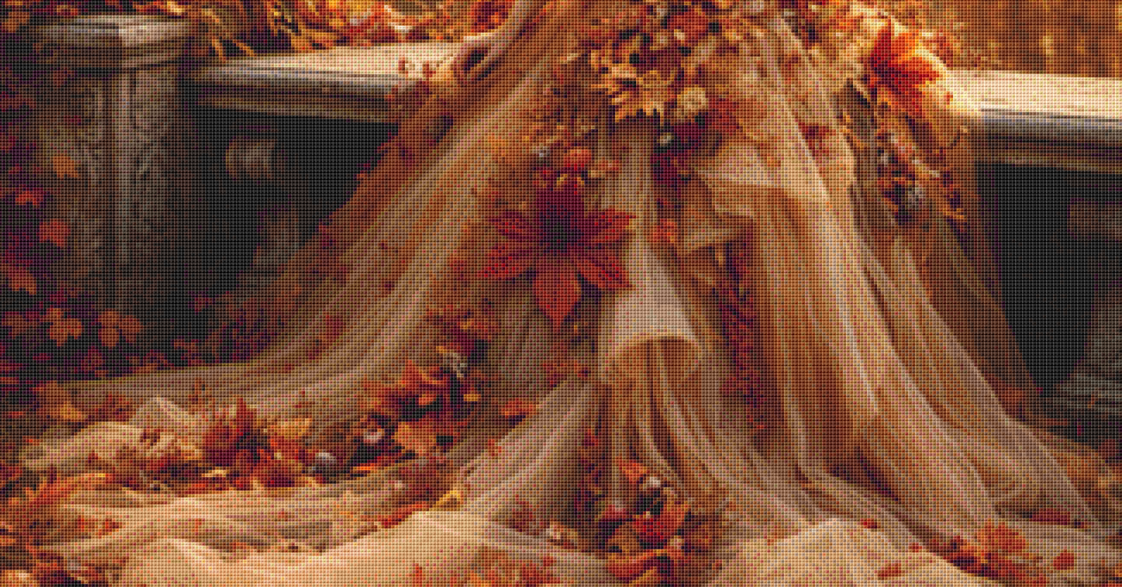 Fall Princess by Reflecting Pool cross stitch pattern by Mystic Vision Gallery