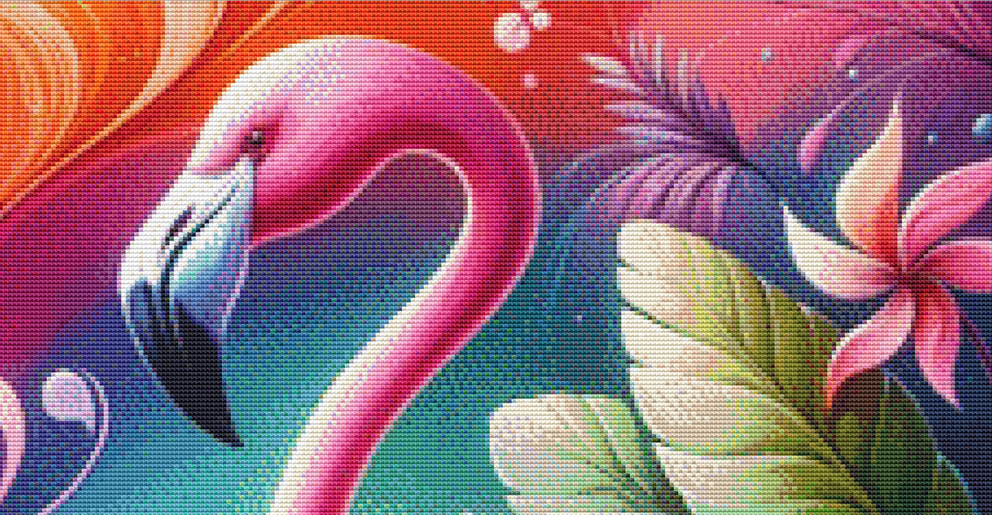 Flamingo cross stitch pattern by AI Created Playground/Photoglory127
