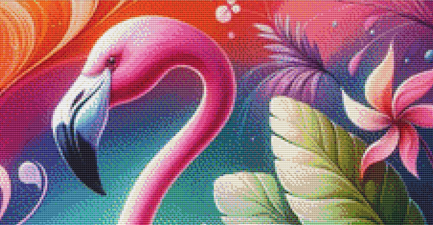 Flamingo cross stitch pattern by AI Created Playground/Photoglory127