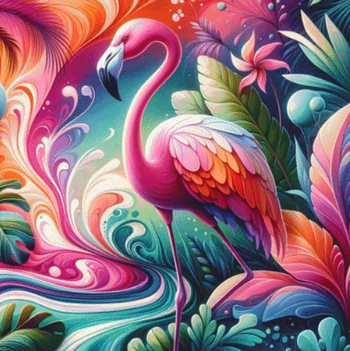 Flamingo cross stitch pattern by AI Created Playground/Photoglory127