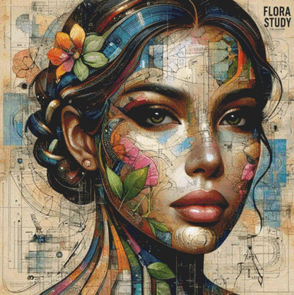 Flora Study cross stitch pattern by AI Created Playground/Photoglory127
