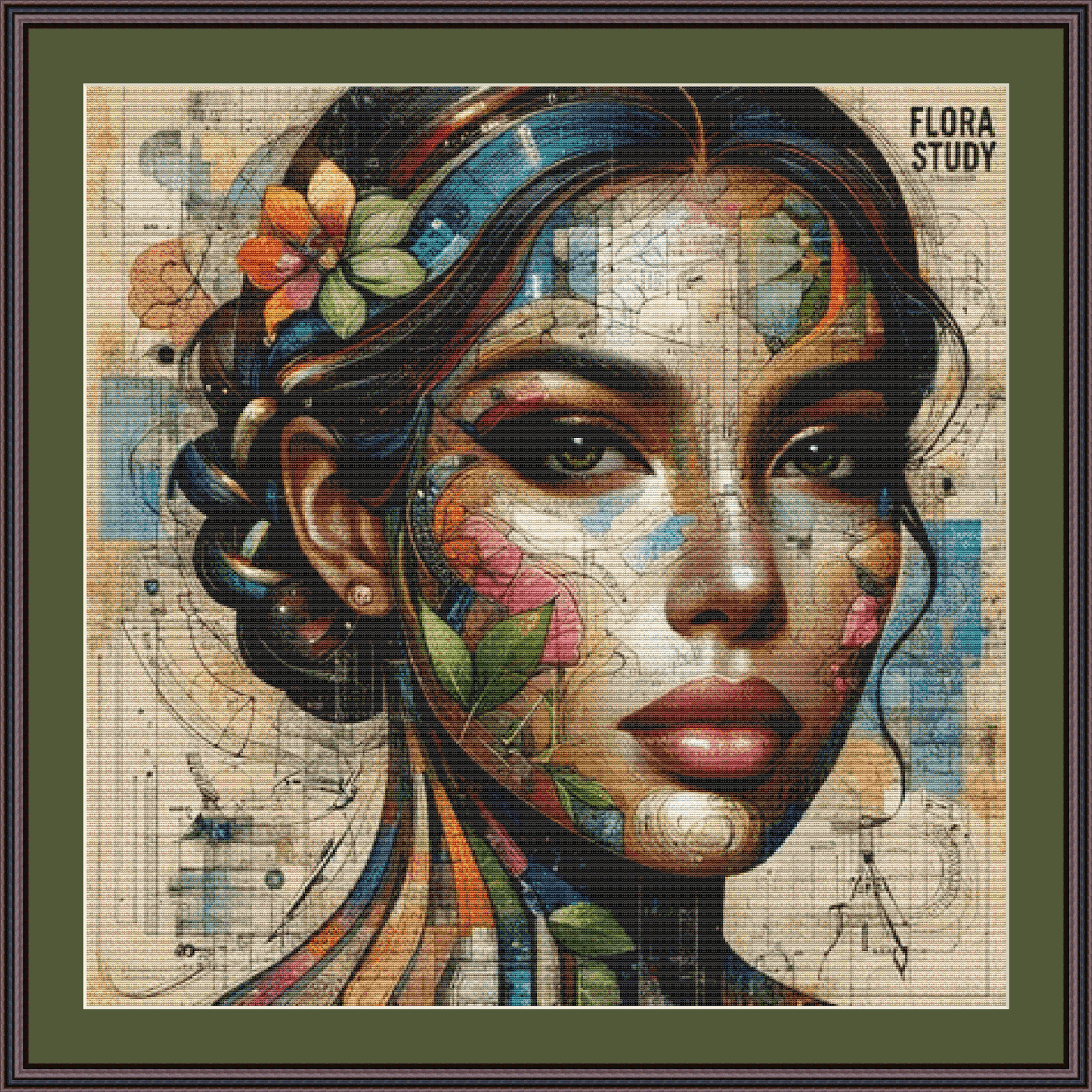Flora Study cross stitch pattern by AI Created Playground/Photoglory127