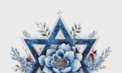 Floral Star of David counted cross stitch pattern by Art Outrageous