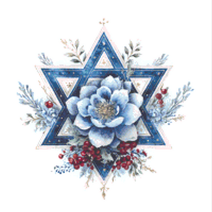 Floral Star of David counted cross stitch pattern by Art Outrageous
