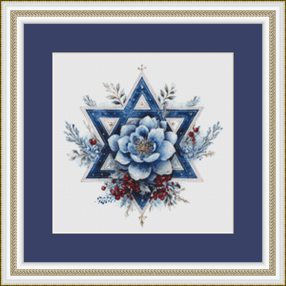 Floral Star of David counted cross stitch pattern by Art Outrageous