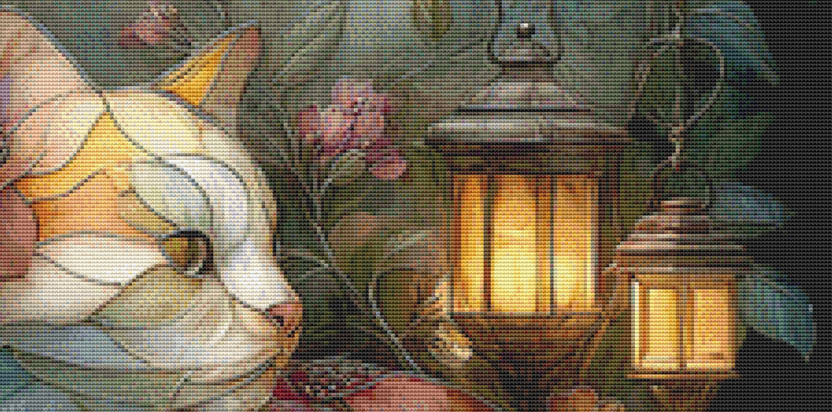 Flower Cat cross stitch pattern by Sassy E. Boutique