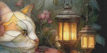 Flower Cat cross stitch pattern by Sassy E. Boutique