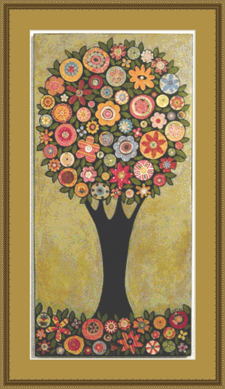 Flowering Tree 1 counted cross stitch pattern by Karla Gerard