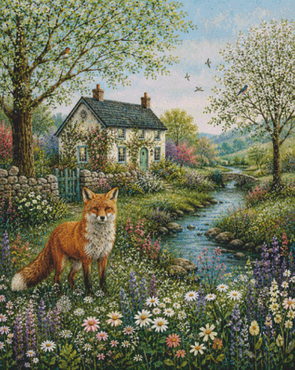 Fox in The Secret Garden cross stitch pattern by Eder Jose Rosa