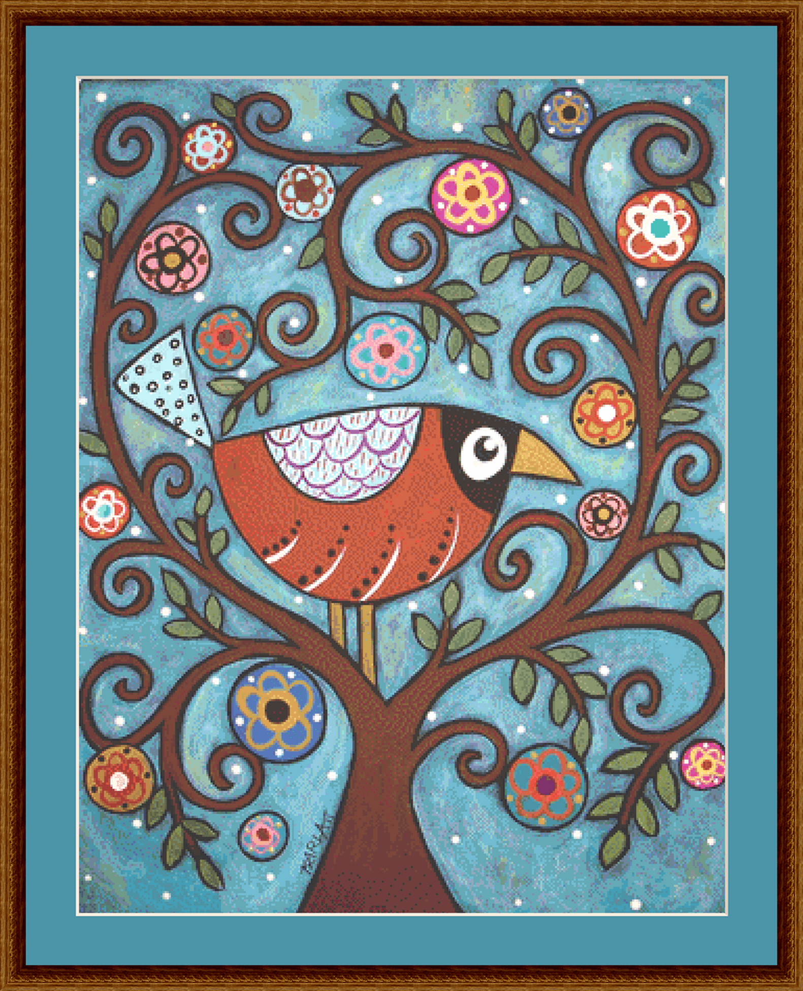 Funky Bird counted cross stitch pattern by Karla Gerard