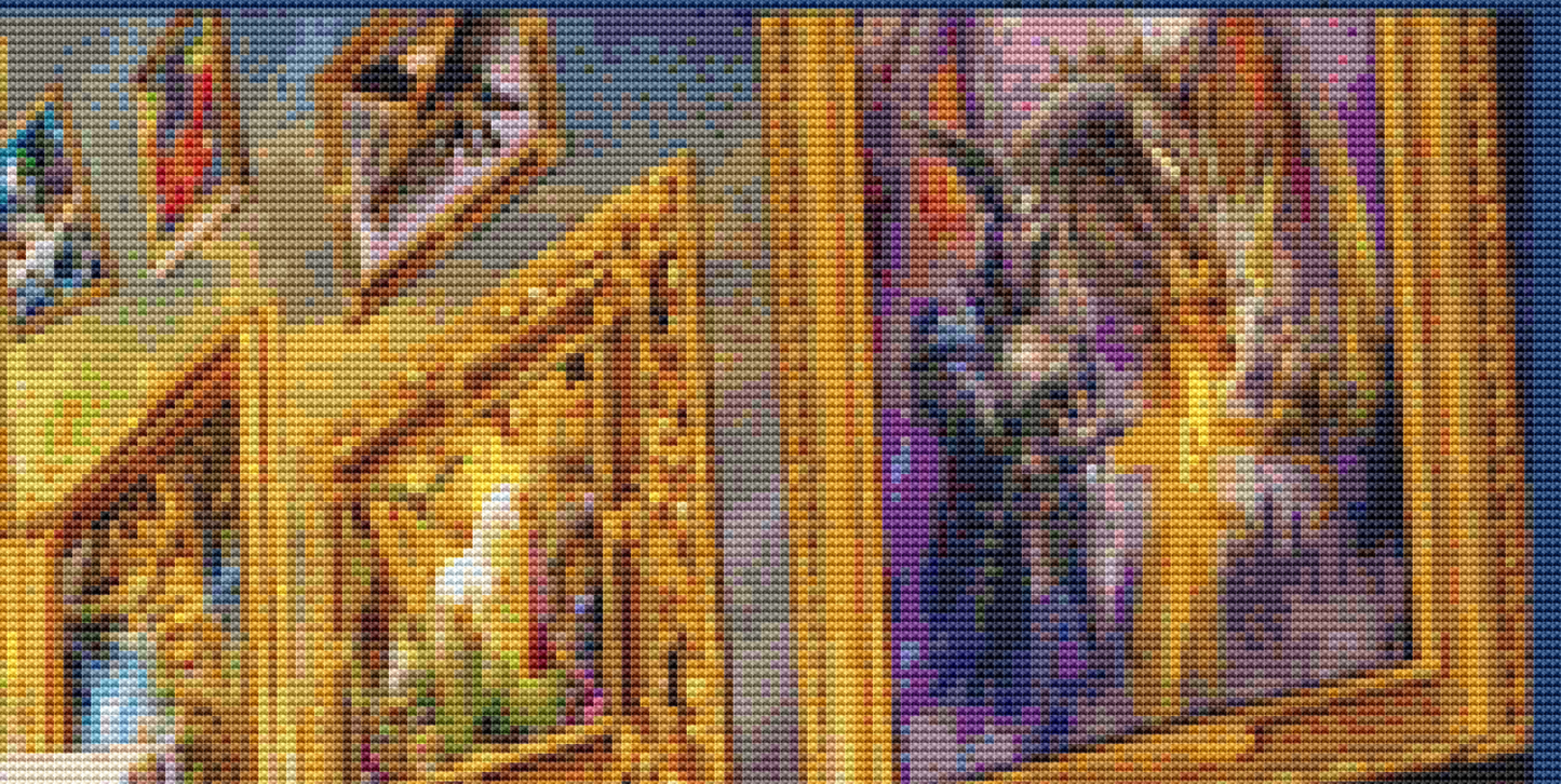 Gallery counted cross stitch pattern by Jan Patrik Krasny, Licensed by MGL, www.mglart.com
