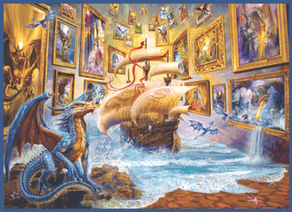 Gallery counted cross stitch pattern by Jan Patrik Krasny, Licensed by MGL, www.mglart.com
