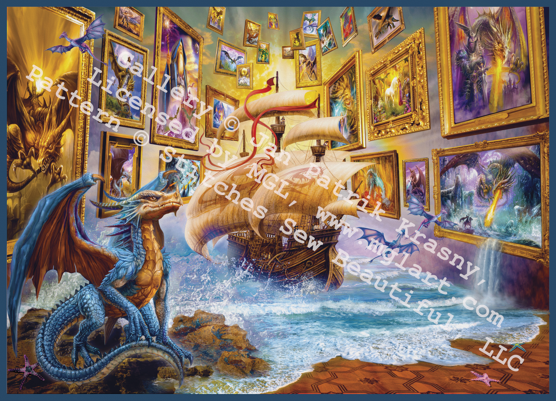 Gallery counted cross stitch pattern by Jan Patrik Krasny, Licensed by MGL, www.mglart.com