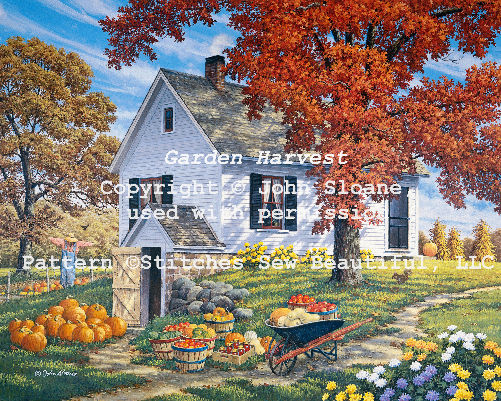 Garden Harvest counted cross stitch pattern Copyright © John Sloane; used with permission