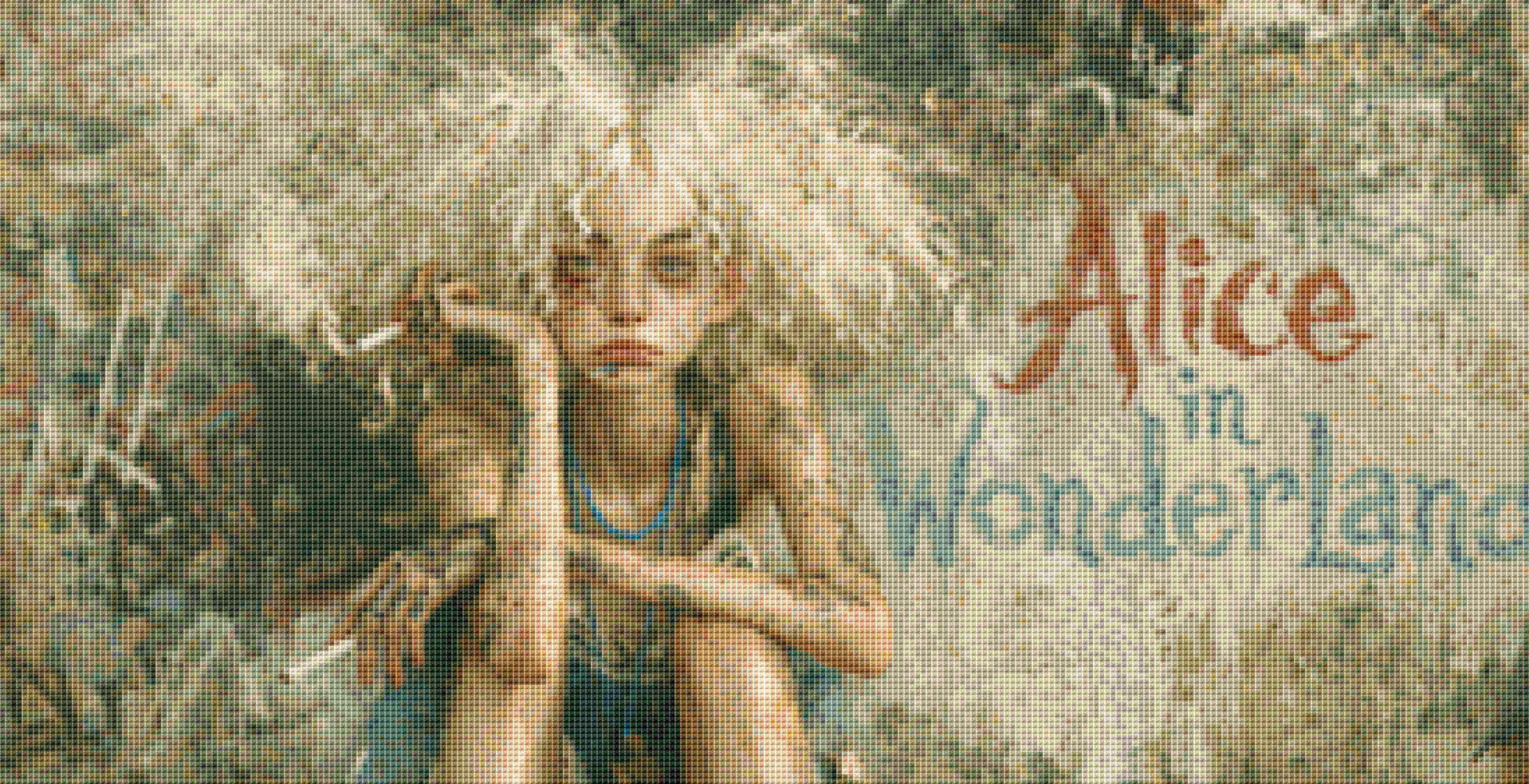 Grungy Alice cross stitch pattern by Bryna T. Art & Design