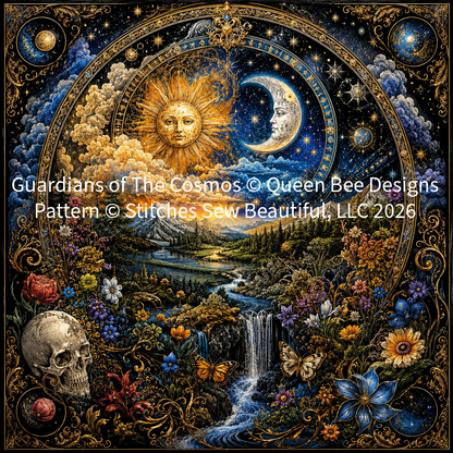 "Guardians of The Cosmos" cross stitch pattern by Queen Bee Designs