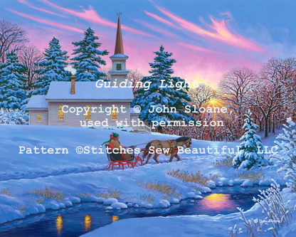 Guiding Light counted cross stitch pattern Copyright © John Sloane, used with permission