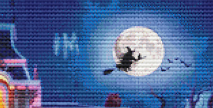 "Halloween House" (Max Color) cross stitch pattern by Dominic Davison, Licensed by MGL, www.mglart.com