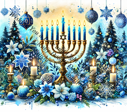 Wishing You a Love and Light Filled Hanukkah counted cross stitch pattern by Ruby Doodle Designs