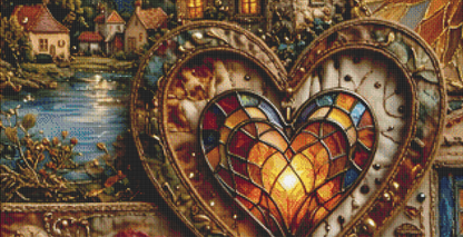 "Heart of The Village" cross stitch pattern by World of Love Hearts
