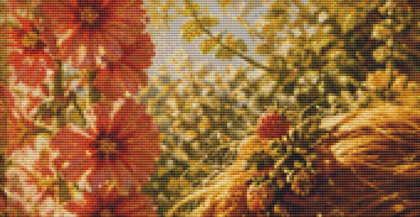 Held in Sunshine cross stitch pattern by Ian's AI Art