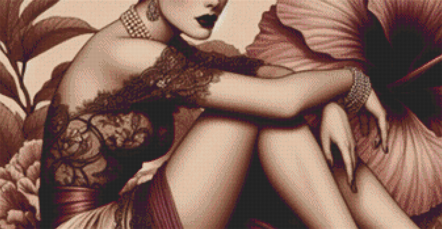 "Hibiscus and Lace" cross stitch pattern by S. Jade Studio