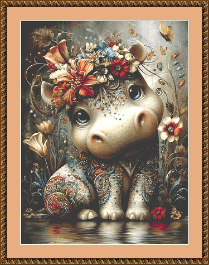 Hippo cross stitch pattern by Sassy E. Boutique