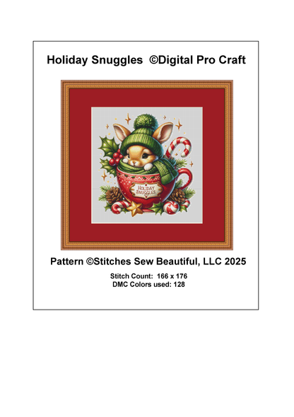 Holiday Snuggles (Ornament) counted cross stitch pattern by Digital Pro Craft