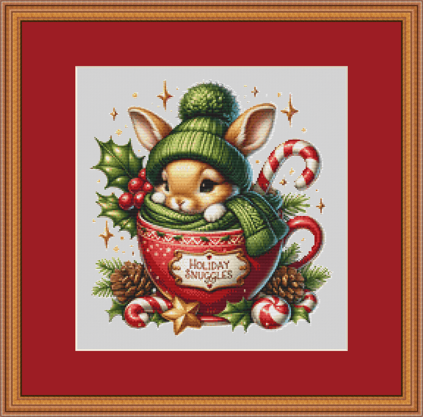 Holiday Snuggles (Ornament) counted cross stitch pattern by Digital Pro Craft