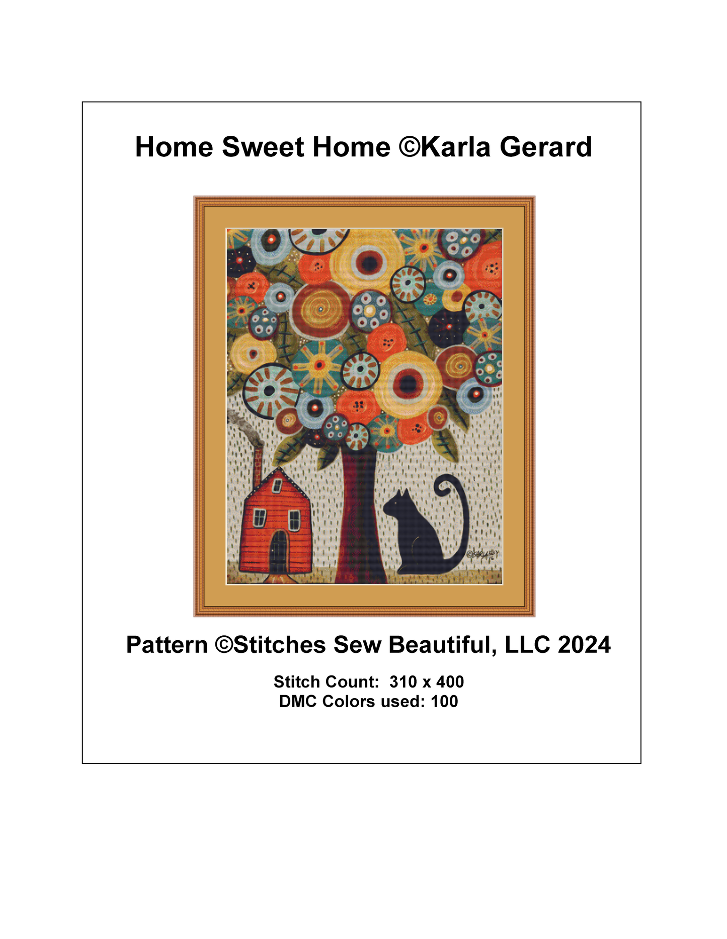 Home Sweet Home counted cross stitch pattern by Karla Gerard