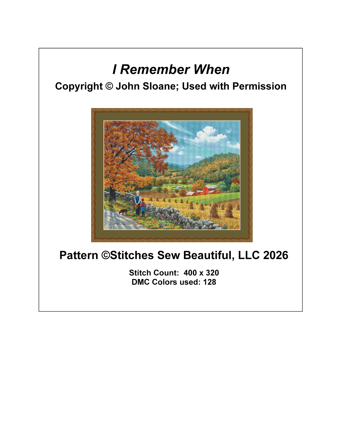 I Remember When counted cross stitch pattern Copyright © John Sloane, used with permission