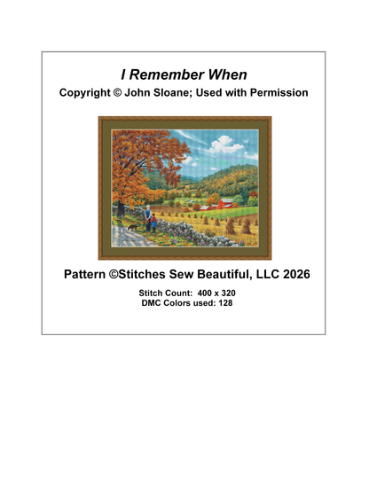 I Remember When counted cross stitch pattern Copyright © John Sloane, used with permission